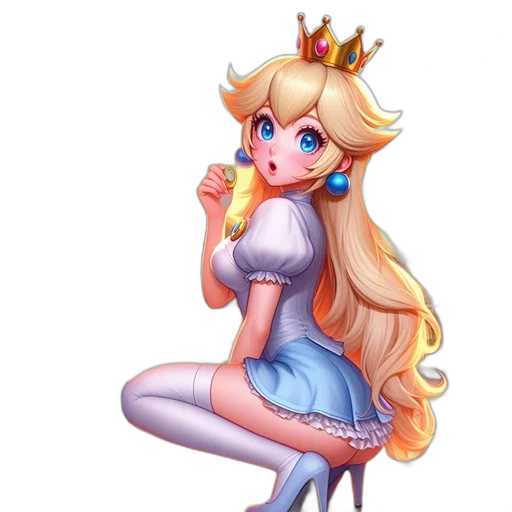 crown, dress, staff, pixel art transparent PNG cut-out