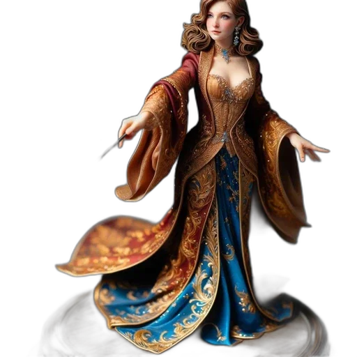 dress, crown, jewelry, fantasy art transparent PNG cut-out