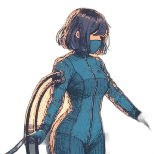 jacket, dress, robot, staff transparent PNG cut-out