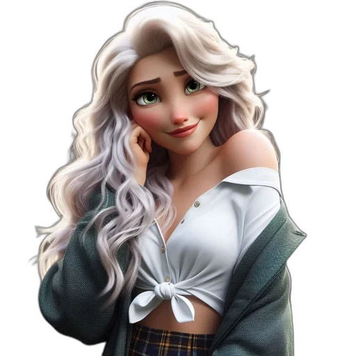 dress, fantasy art, cartoon, 3d render transparent PNG cut-out