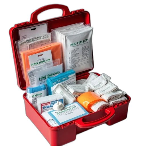 first, aid, kit, open transparent PNG cut-out