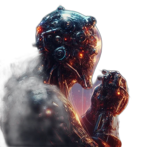 robot, mask, face, creature transparent PNG cut-out