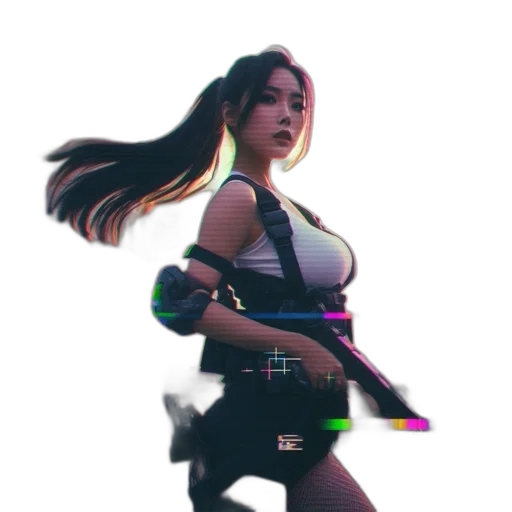 weapon, dress, staff, robot transparent PNG cut-out