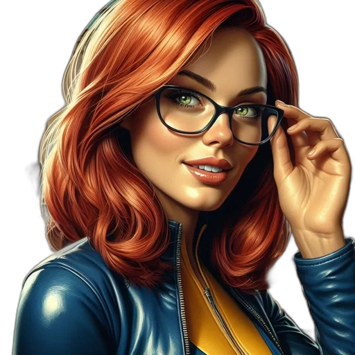 jacket, face, comic book art, cartoon transparent PNG cut-out