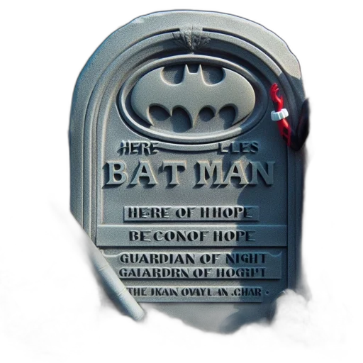 comic book art, concept art, batman-themed, gravestone transparent PNG cut-out