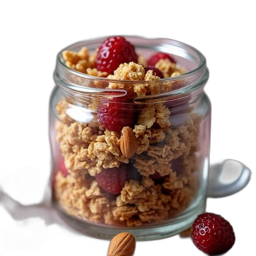 food, cranberry, almond, granola transparent PNG cut-out