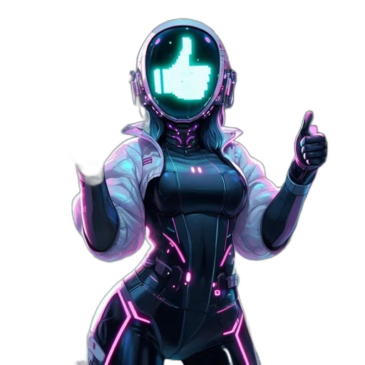 robot, jacket, mask, weapon transparent PNG cut-out