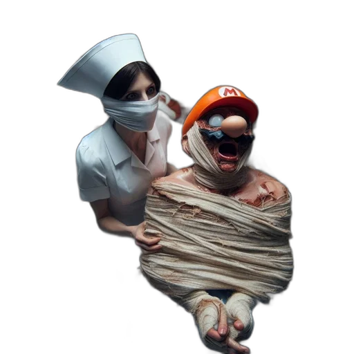 mask, hat, staff, 3d render transparent PNG cut-out