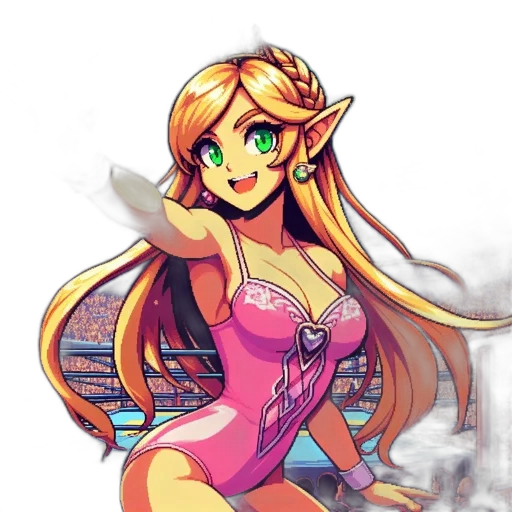 dress, staff, weapon, pixel art transparent PNG cut-out