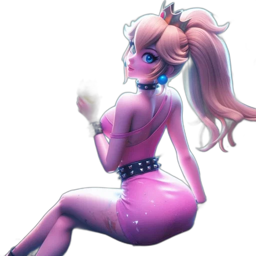 dress, staff, concept art, vaporwave transparent PNG cut-out