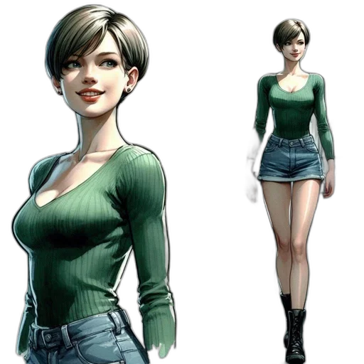 dress, concept art, comic book art, 3d render transparent PNG cut-out