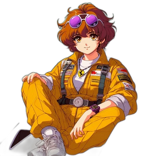 jacket, staff, weapon, vaporwave transparent PNG cut-out