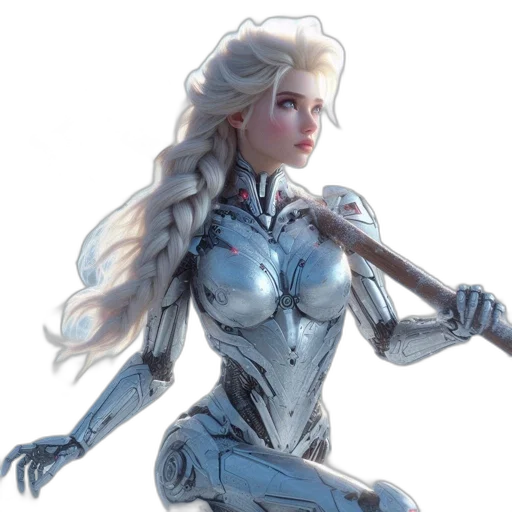 robot, concept art, comic book art, 3d render transparent PNG cut-out