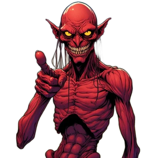 comic book art, concept art, pixel art, red transparent PNG cut-out