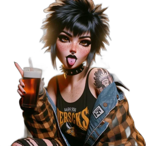 jacket, photorealistic, cyberpunk, cartoon transparent PNG cut-out