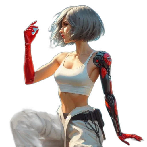robot, weapon, concept art, cyberpunk transparent PNG cut-out