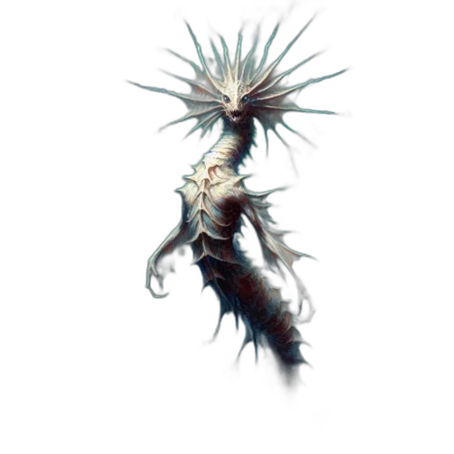 creature, hair, staff, dragon transparent PNG cut-out