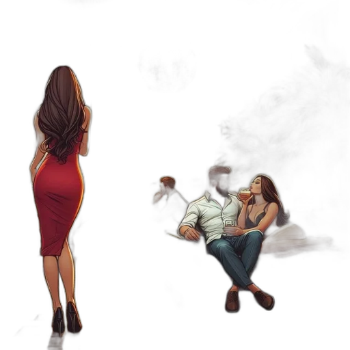 dress, concept art, photorealistic, comic book art transparent PNG cut-out