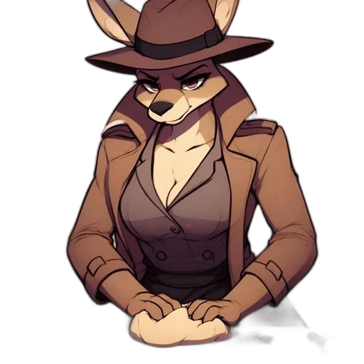 jacket, hat, staff, animal transparent PNG cut-out