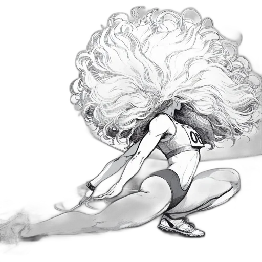 hair, staff, creature, mask transparent PNG cut-out