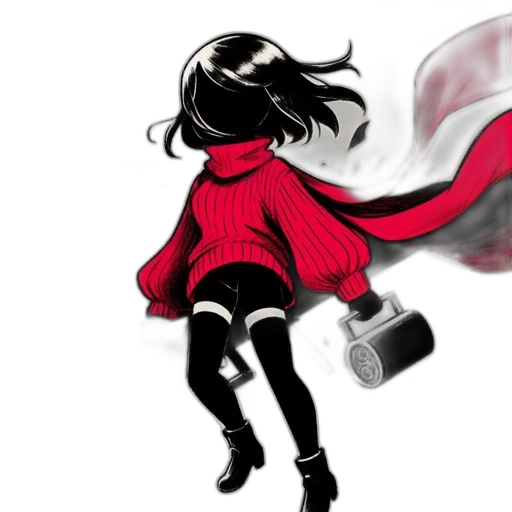 dress, hair, staff, weapon transparent PNG cut-out