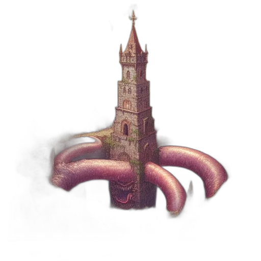 building, staff, dragon, creature transparent PNG cut-out