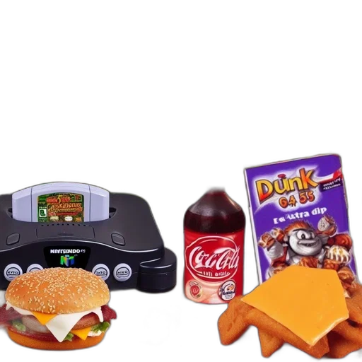 food, robot, collage, dunkin transparent PNG cut-out