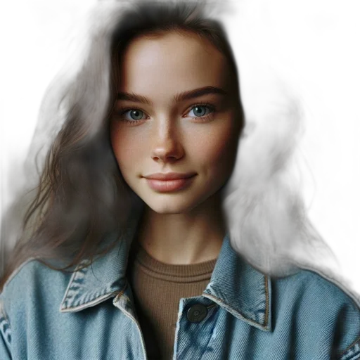 hair, jacket, face, robot transparent PNG cut-out