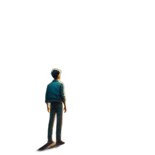 jacket, robot, staff, creature transparent PNG cut-out