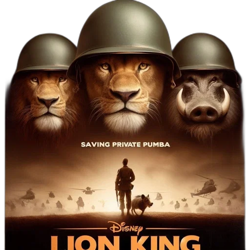 concept art, movie, poster, lion transparent PNG cut-out