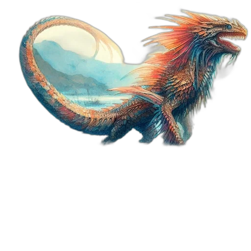 dragon, creature, animal, hair transparent PNG cut-out