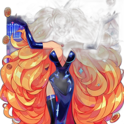hair, staff, mask, dress transparent PNG cut-out
