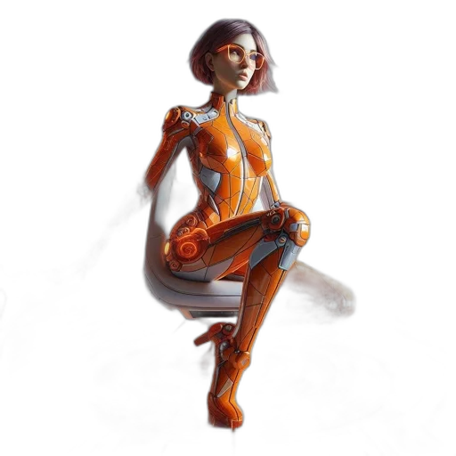 robot, staff, dress, concept art transparent PNG cut-out