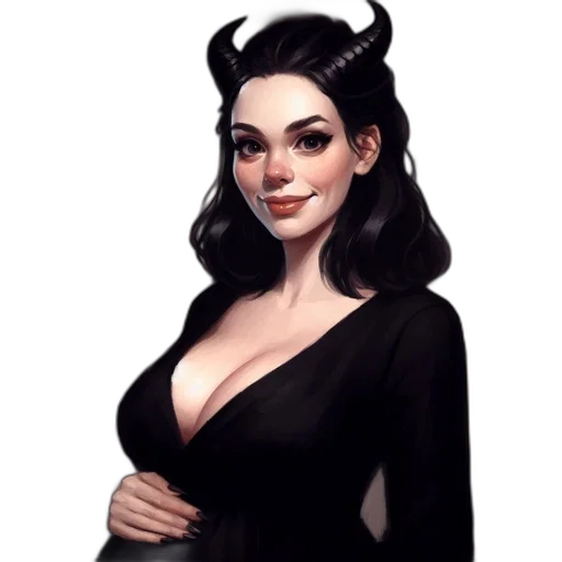 dress, dragon, face, staff transparent PNG cut-out