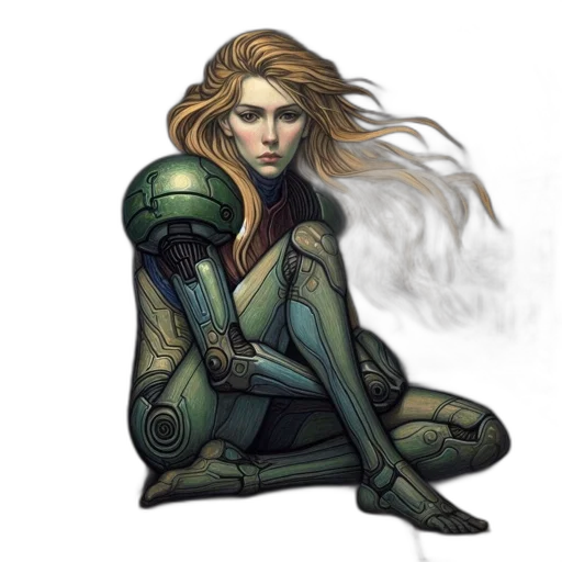 robot, fantasy art, concept art, comic book art transparent PNG cut-out
