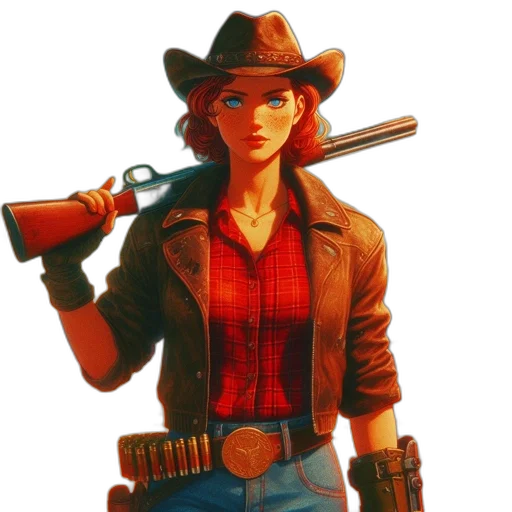 weapon, jacket, hat, concept art transparent PNG cut-out