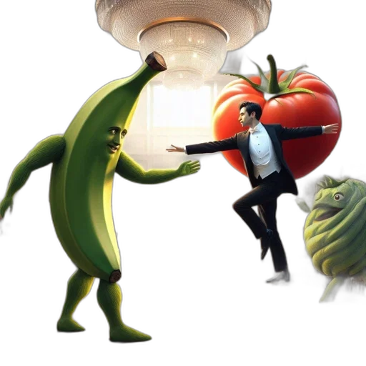 food, concept art, 3d render, photorealistic transparent PNG cut-out