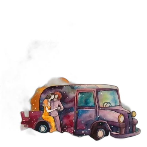 car, hat, concept art, watercolor transparent PNG cut-out