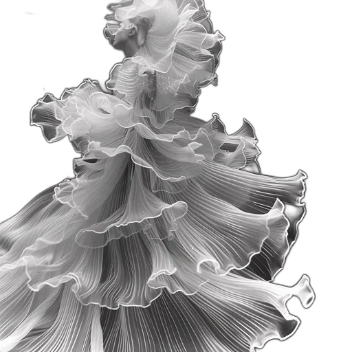 dress, flower, crown, hair transparent PNG cut-out