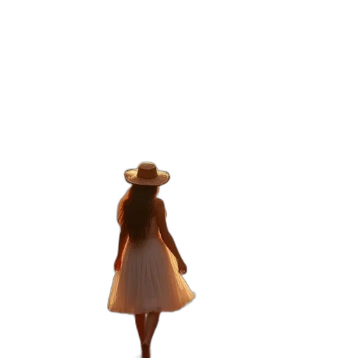 dress, hat, staff, robot transparent PNG cut-out