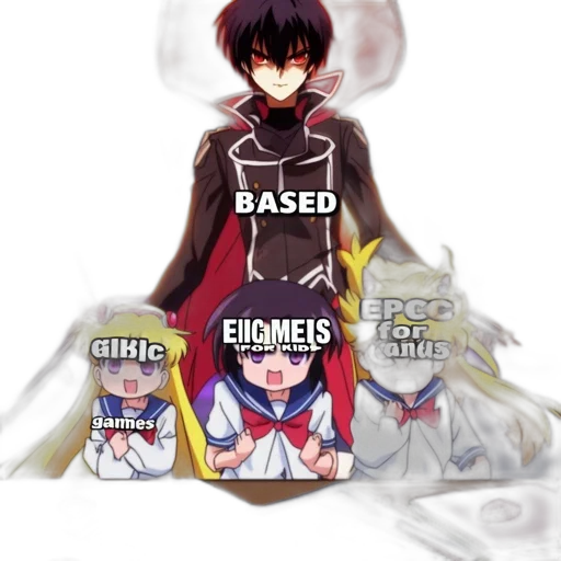 anime, concept art, dark, three transparent PNG cut-out