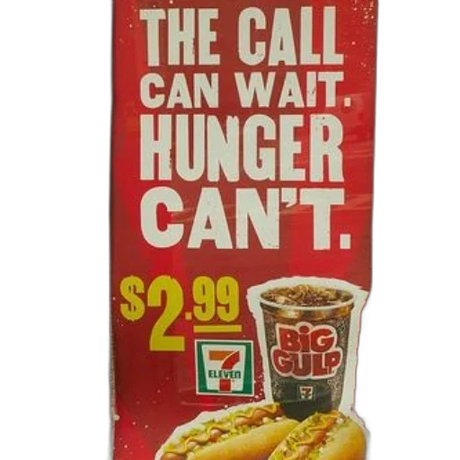 food, 7-eleven, advertisement, red transparent PNG cut-out