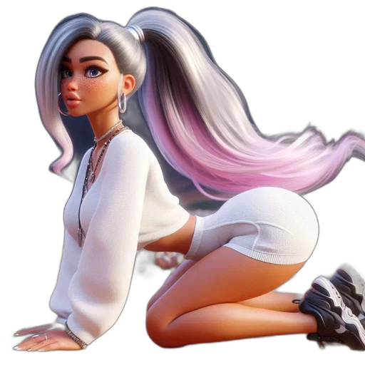 hair, dress, concept art, cartoon transparent PNG cut-out