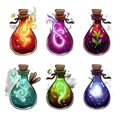 bottle, concept art, fantasy art, pixel art transparent PNG cut-out
