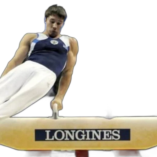 hair, gymnast, performs, pommel transparent PNG cut-out