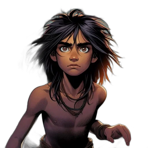 face, hair, concept art, comic book art transparent PNG cut-out