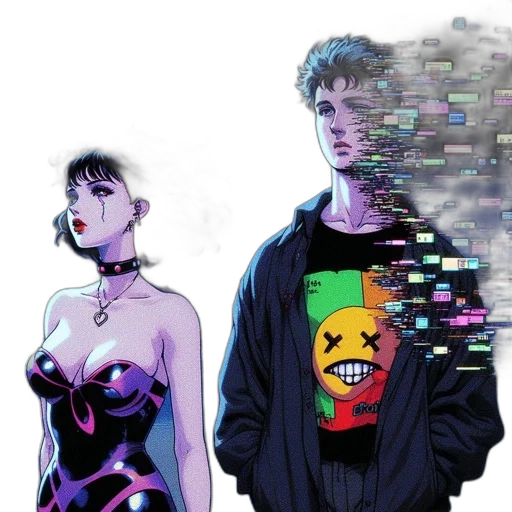 jacket, cyberpunk, comic book art, concept art transparent PNG cut-out