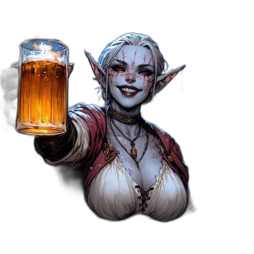 fantasy art, concept art, pixel art, elfin transparent PNG cut-out