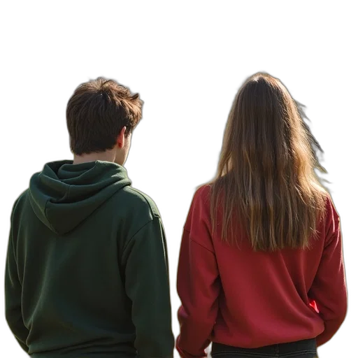 jacket, hair, 3d render, photorealistic transparent PNG cut-out