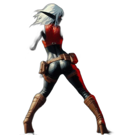 robot, weapon, jacket, staff transparent PNG cut-out